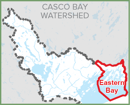 The eastern bay region includes Brunswick, Harpswell, Bath, West Bath, and Phippsburg.,