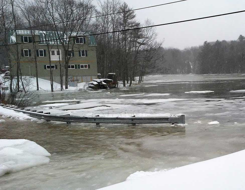 Road in Harpswell flooded during high tide
