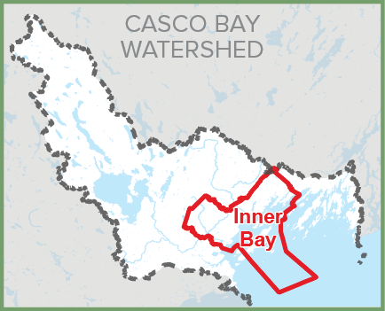 The Inner Bay region extends from Falmouth to Freeport and the islands and waters offshore across the Bay.