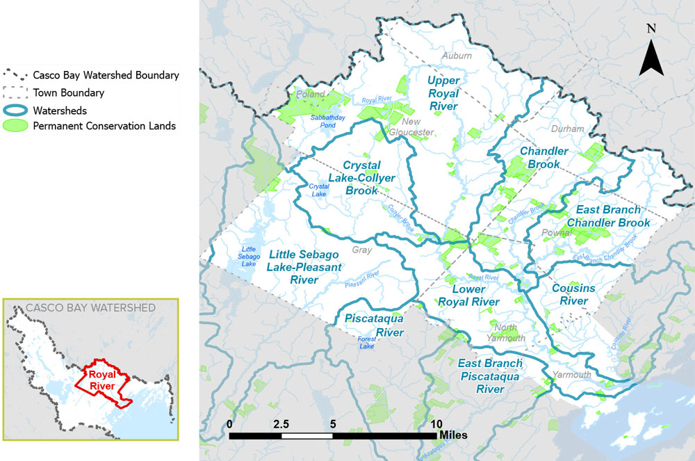 There are approximately two dozen permanent conservation land sites, ranging greatly in size from small to large.