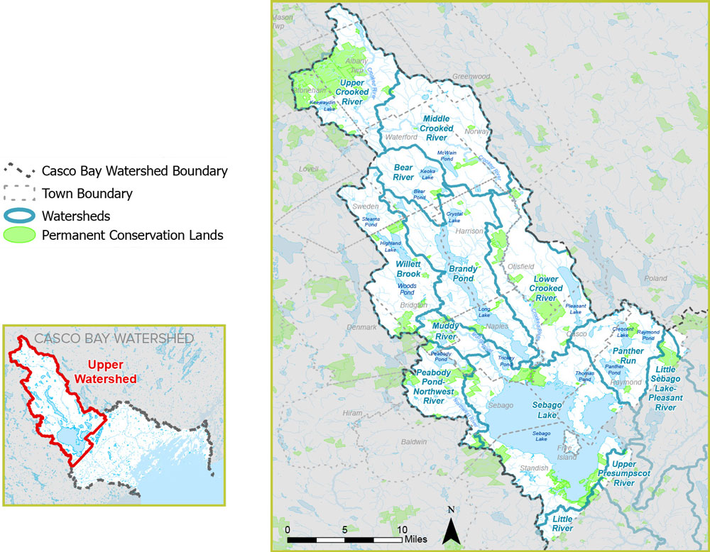 There are approximately two dozen permanent conservation land sites, ranging greatly in size from small to large.